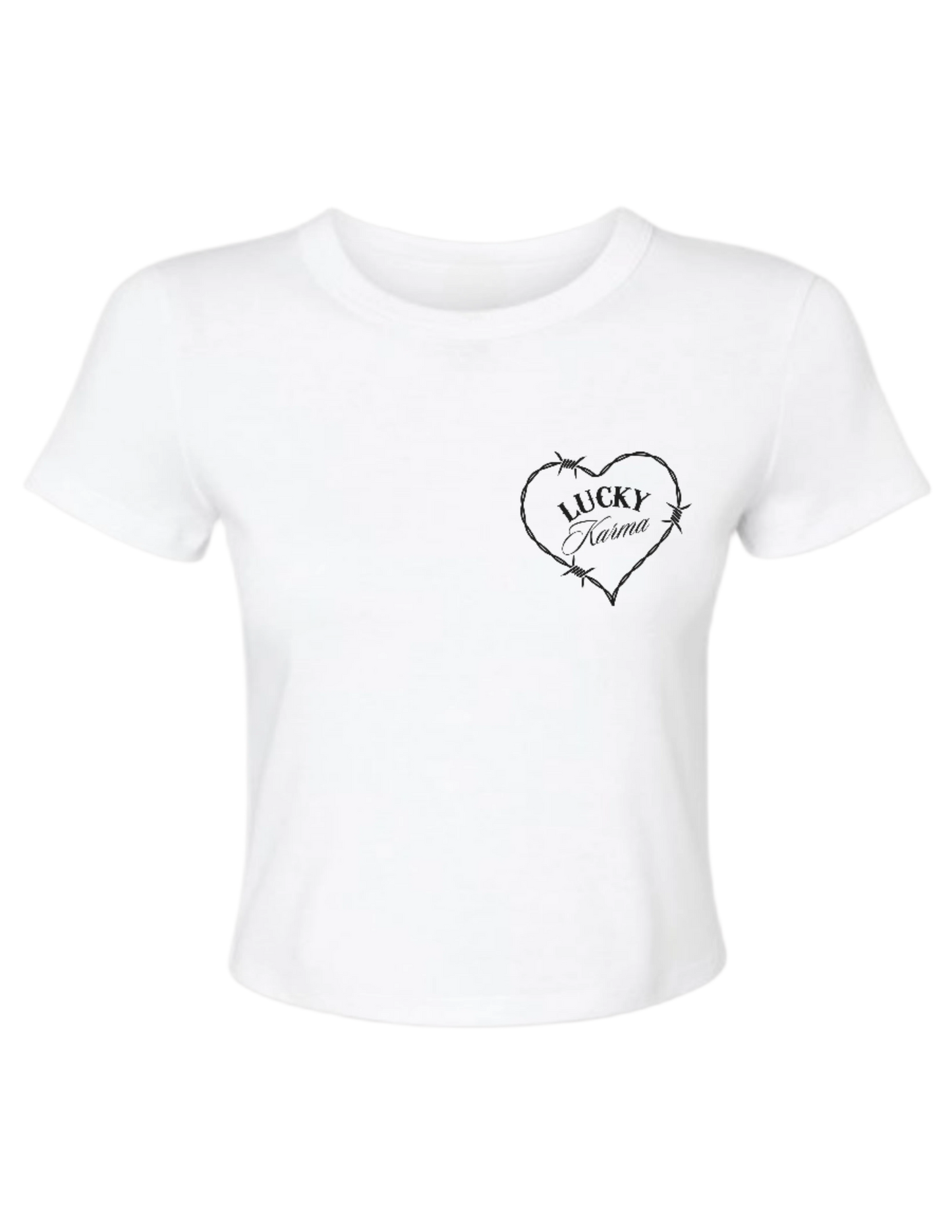 LUCKY YOU KARMA HEART CROPPED TEE