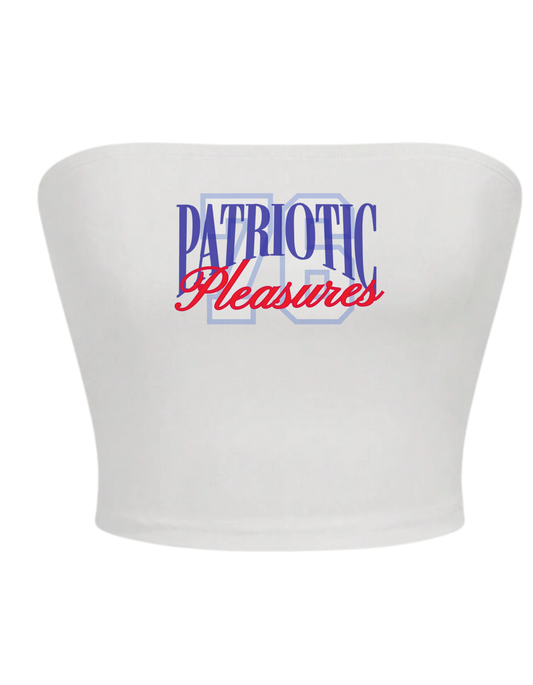 PATRIOTIC PLEASURES WHITE TUBE TOP