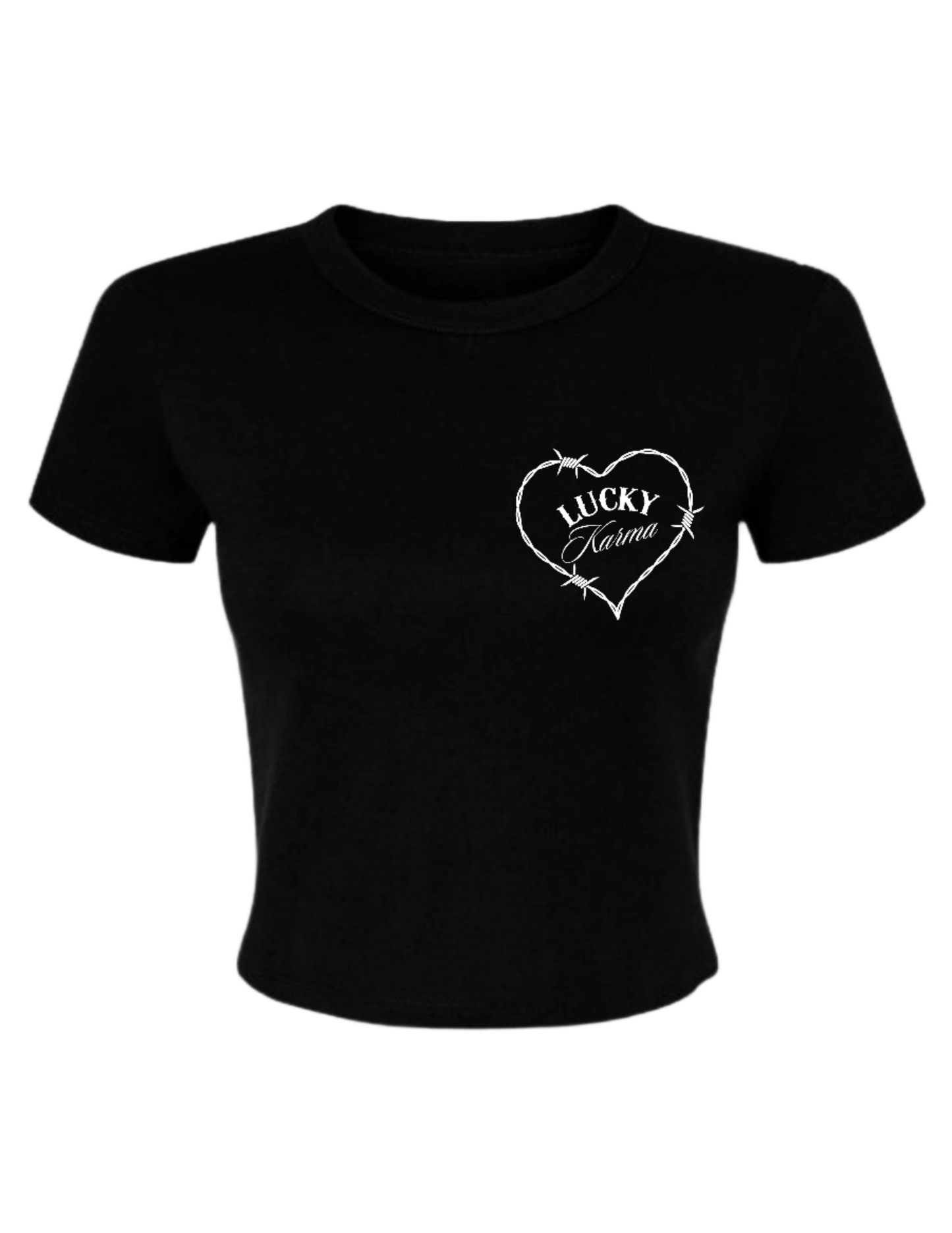 LUCKY YOU KARMA HEART CROPPED TEE